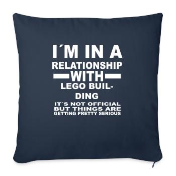 relationship with LEGO BUILDING - Throw Pillow Cover 17.5” x 17.5” - navy - Front