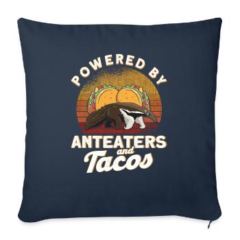 Ant Eating Zoo Anteater - Throw Pillow Cover 17.5” x 17.5” - navy - Front