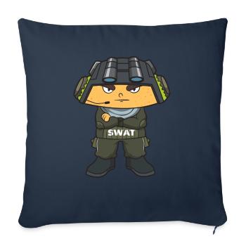 Taco Tim (CT Style - Work Friendly) - Throw Pillow Cover 17.5” x 17.5” - navy - Front