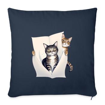 Kitty Cat - Throw Pillow Cover 17.5” x 17.5” - navy - Front