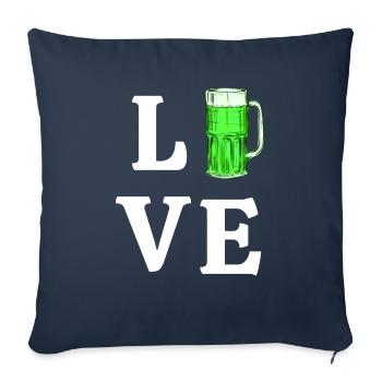 Love Green Beer - Throw Pillow Cover 17.5” x 17.5” - navy - Front