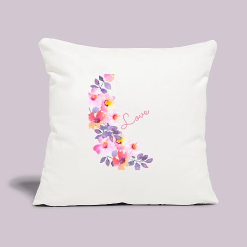 flowers - Throw Pillow Cover 17.5” x 17.5”
