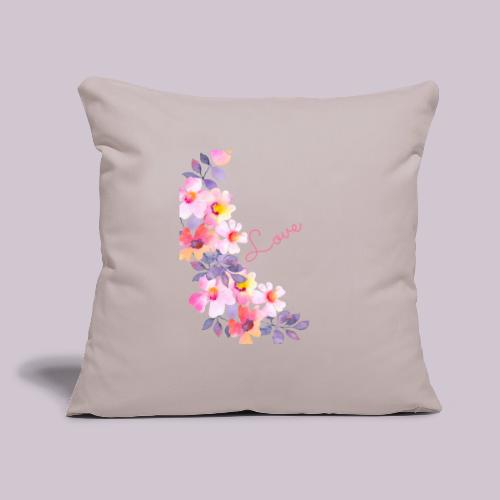 flowers - Throw Pillow Cover 17.5” x 17.5”