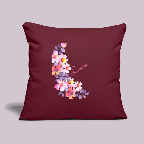 flowers - Throw Pillow Cover 17.5” x 17.5”