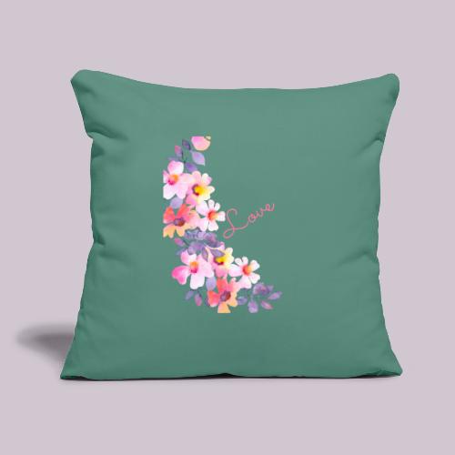 flowers - Throw Pillow Cover 17.5” x 17.5”