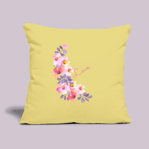 flowers - Throw Pillow Cover 17.5” x 17.5”