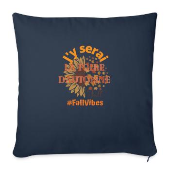 the Autumn Fair - Throw Pillow Cover 17.5” x 17.5” - navy - Front