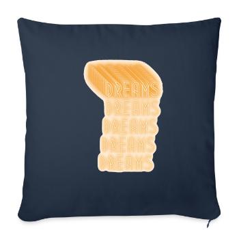 Dreams - Throw Pillow Cover 17.5” x 17.5” - navy - Front