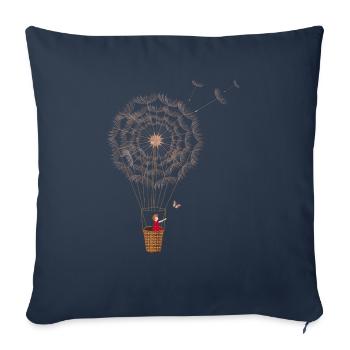 imaginative dandelion balloon - Throw Pillow Cover 17.5” x 17.5” - navy - Front