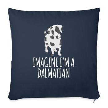 Imagine I m A Dalmatian - Throw Pillow Cover 17.5” x 17.5” - navy - Front
