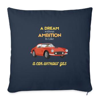 Classic Car And Ambition Motivation Quate - Throw Pillow Cover 17.5” x 17.5” - navy - Front