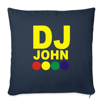 DJ John - Throw Pillow Cover 17.5” x 17.5” - navy - Front