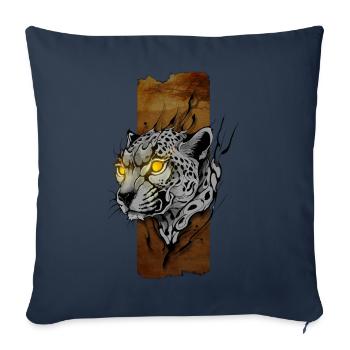 Blazing Velocity: Cheetah's Yellow Flames - Throw Pillow Cover 17.5” x 17.5” - navy - Front