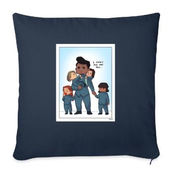 Mamacostia Quartermama and the toddler unit Long - Throw Pillow Cover 17.5” x 17.5” - navy - Front