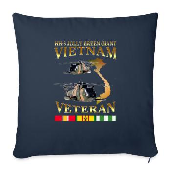 S 61r hh3 jolly green giant helicopter Vietnam Vet - Throw Pillow Cover 17.5” x 17.5” - navy - Front