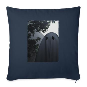 Ghost Under Moonlight - Throw Pillow Cover 17.5” x 17.5” - navy - Front
