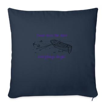 Beach Cause Down the Shore Everythings Alright - Throw Pillow Cover 17.5” x 17.5” - navy - Front