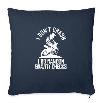 Motocross - Throw Pillow Cover 17.5” x 17.5” - navy - Front