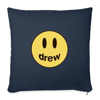 Drew Smile House - Throw Pillow Cover 17.5” x 17.5” - navy - Front