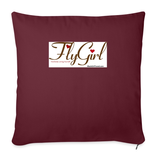 FlyGirlTextGray jpg - Throw Pillow Cover 17.5” x 17.5”