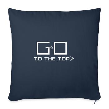 go to the top - Throw Pillow Cover 17.5” x 17.5” - navy - Front