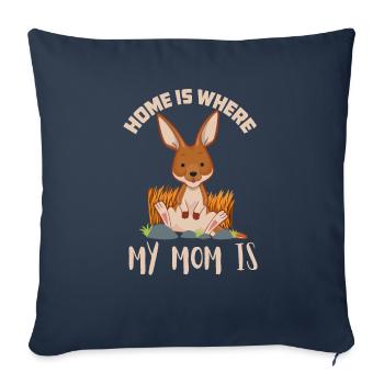 Home is where my Mom is - Throw Pillow Cover 17.5” x 17.5” - navy - Front