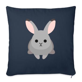 Flemish Giant Bunny Breeds - Throw Pillow Cover 17.5” x 17.5” - navy - Front