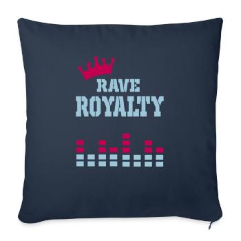 royalty rave - Throw Pillow Cover 17.5” x 17.5” - navy - Front
