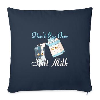 milk milkman milk drinker - Throw Pillow Cover 17.5” x 17.5” - navy - Front