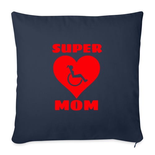 Super mom in wheelchair, wheelchair user, mother - Throw Pillow Cover 17.5” x 17.5”