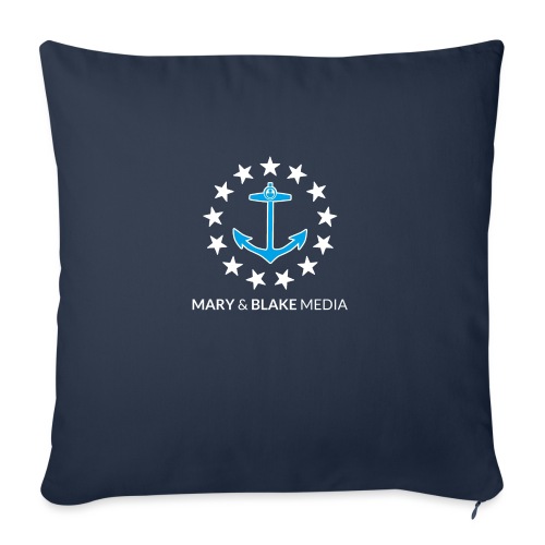 M B Logo White Stars Branded - Throw Pillow Cover 17.5” x 17.5”
