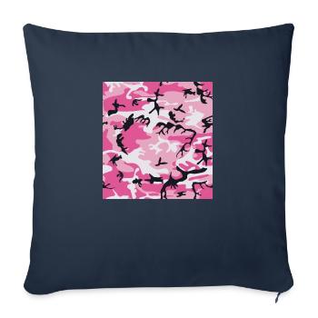Pink Camo Camouflage - Throw Pillow Cover 17.5” x 17.5” - navy - Front