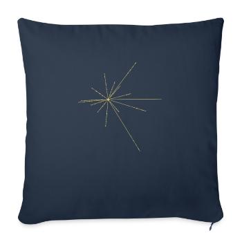 Pulsar Map - Throw Pillow Cover 17.5” x 17.5” - navy - Front