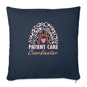Patient Care Coordinator - Throw Pillow Cover 17.5” x 17.5” - navy - Front