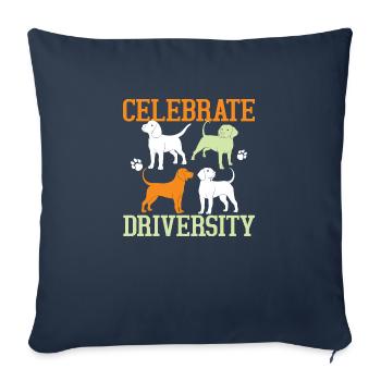 Celebrate Diversity - Throw Pillow Cover 17.5” x 17.5” - navy - Front