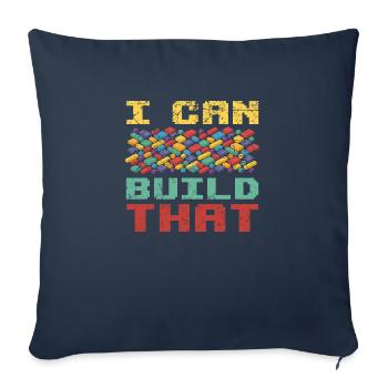I Can Build This Building Blocks - Throw Pillow Cover 17.5” x 17.5” - navy - Front