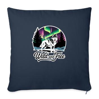 Husky Love and Loyalty - Throw Pillow Cover 17.5” x 17.5” - navy - Front