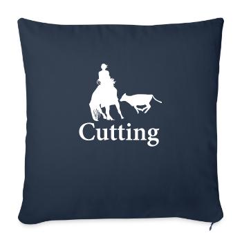 Cutting Horse - Throw Pillow Cover 17.5” x 17.5” - navy - Front