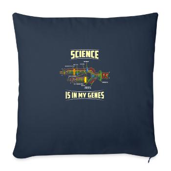 Biology Science Is In My Genes DNA Teacher Student - Throw Pillow Cover 17.5” x 17.5” - navy - Front
