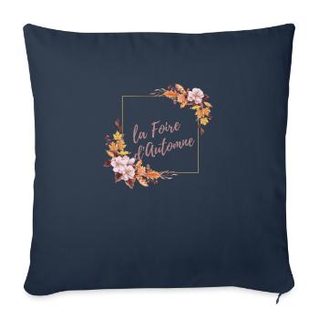 the Autumn Fair - Throw Pillow Cover 17.5” x 17.5” - navy - Front