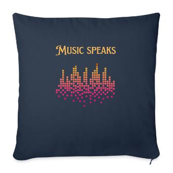 Music speaks. - Throw Pillow Cover 17.5” x 17.5” - navy - Front