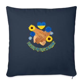 Together For Peace In Ukraine - Throw Pillow Cover 17.5” x 17.5” - navy - Front