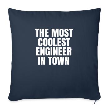 The Most Coolest Engineer In Town - Throw Pillow Cover 17.5” x 17.5” - navy - Front