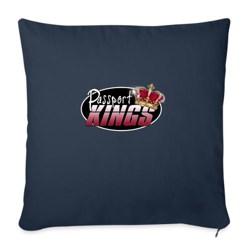 Passport Kings logo for dark shirts - Throw Pillow Cover 17.5” x 17.5”