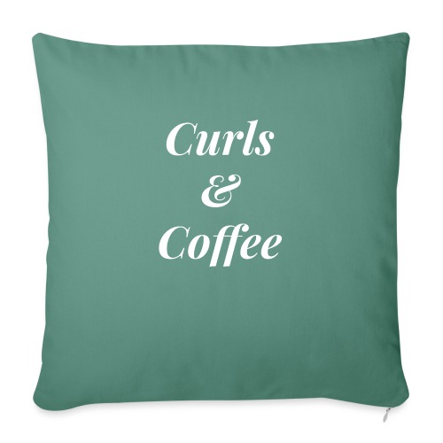curls and coffee - Throw Pillow Cover 17.5” x 17.5”