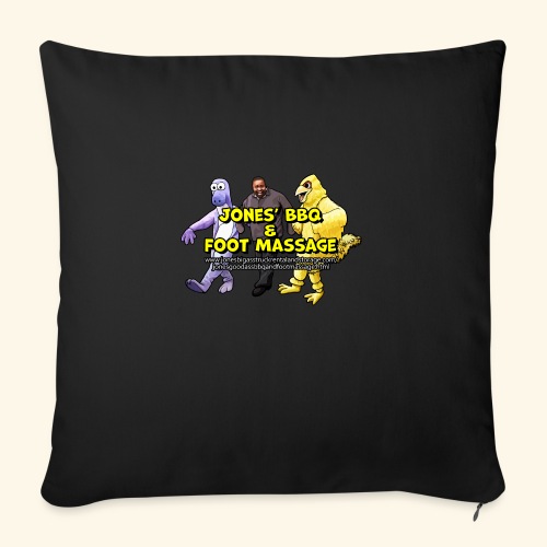Jones BBQ and Foot Massage - Dancing Logo - Throw Pillow Cover 17.5” x 17.5”