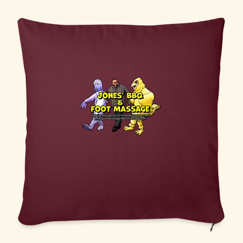 Jones BBQ and Foot Massage - Dancing Logo - Throw Pillow Cover 17.5” x 17.5”