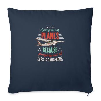 Funny Skydiving Gift For Skydivers Parachuting Lov - Throw Pillow Cover 17.5” x 17.5” - navy - Front