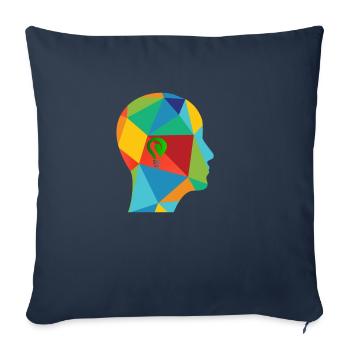 art work - Throw Pillow Cover 17.5” x 17.5” - navy - Front