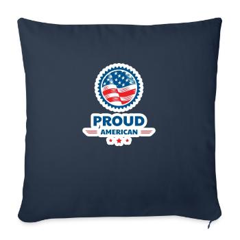 Proud American - Throw Pillow Cover 17.5” x 17.5” - navy - Front